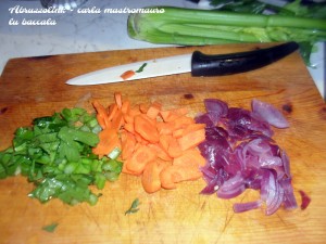 Lu baccala (il baccala) - cipolla - sedano - carota
